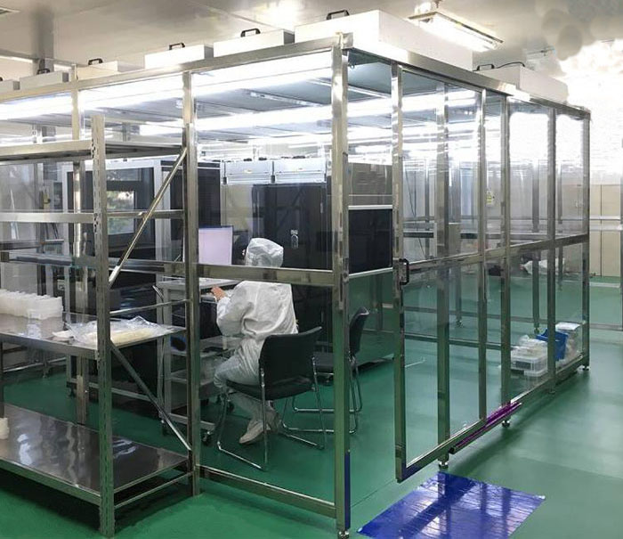 風淋室、傳遞窗、潔凈棚、潔凈工作臺搭配效果圖